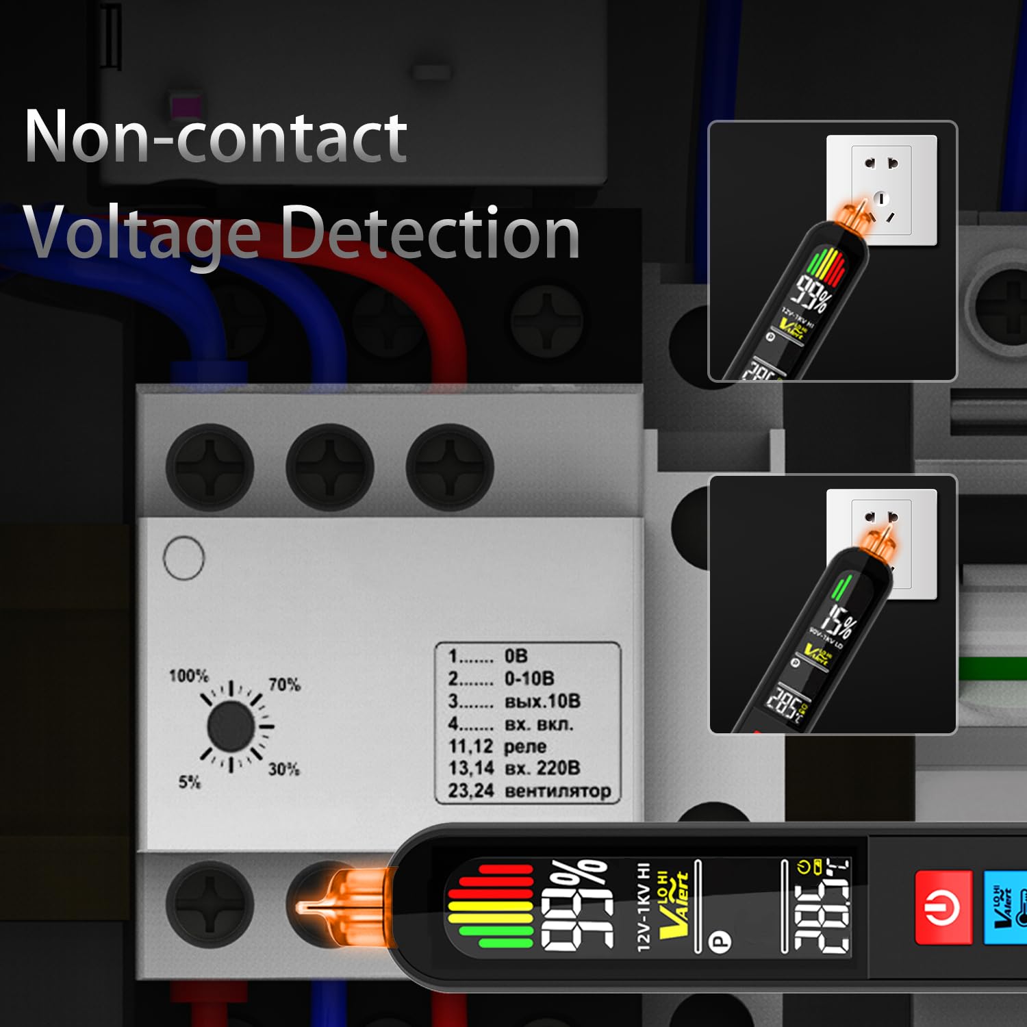 BSIDE Kit Multímetro Digital Probador de Voltaje Multímetro Gráfico 20000 Cuentas y Comprobador de Fase, Tester Electricista para Tensión Corriente Milivoltios AC Pico Capacitancia Diodo Temperatura