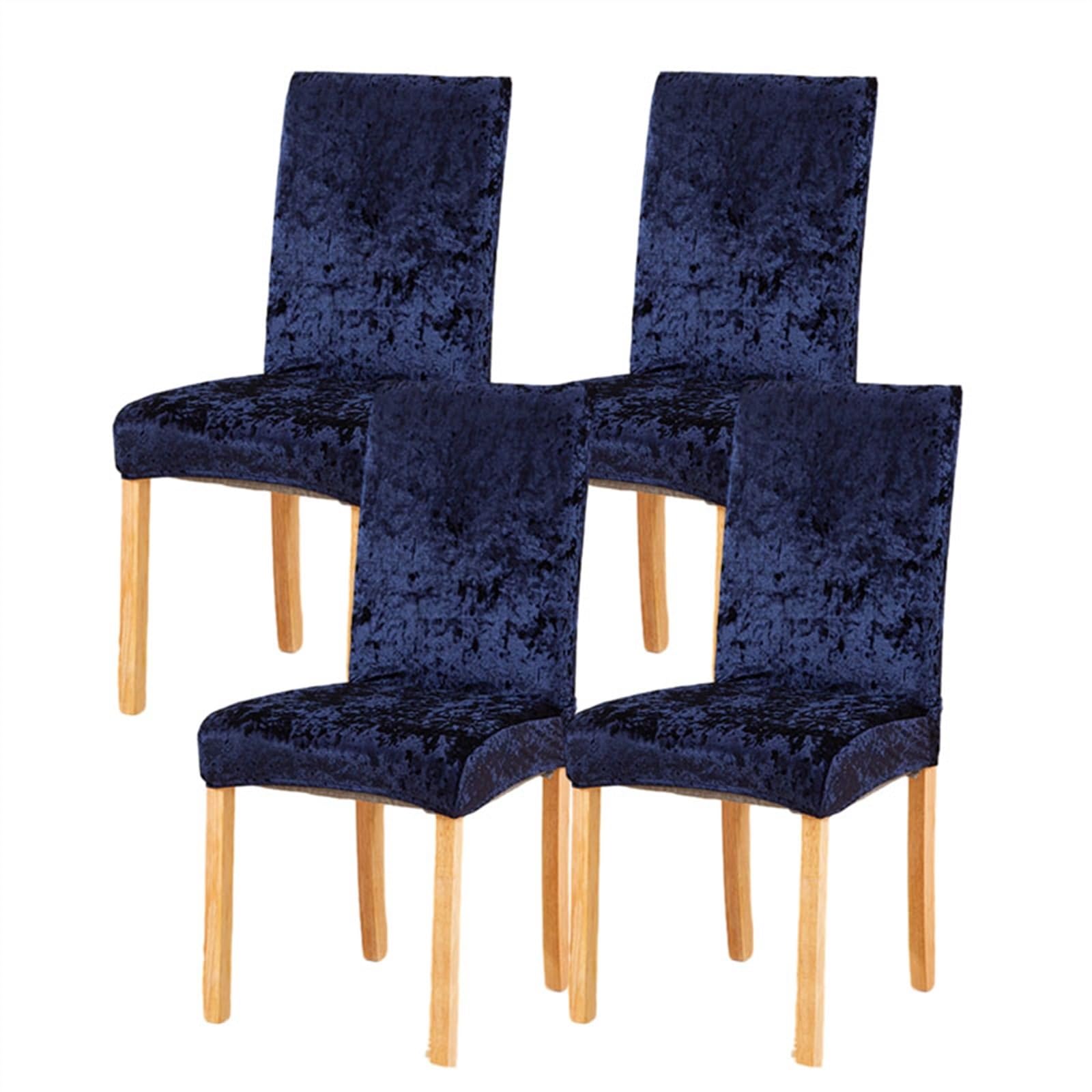 Chair covers, Crushed Velvet Dining Chair Covers,Stretch Removable Washable Dining Chair Slipcover Super Soft Protector for Seat Covers for Wedding Party Dining Room Home Decor (Color : Pink, Size : 8