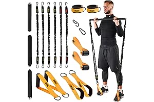 Tube Resistance Bands Set with Exercise Bar and Accessories