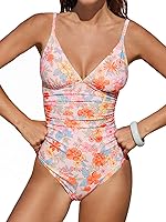 Vista 16 de CUPSHE - Traje de baño de una pieza para mujer, con control de abdomen, cuello en V