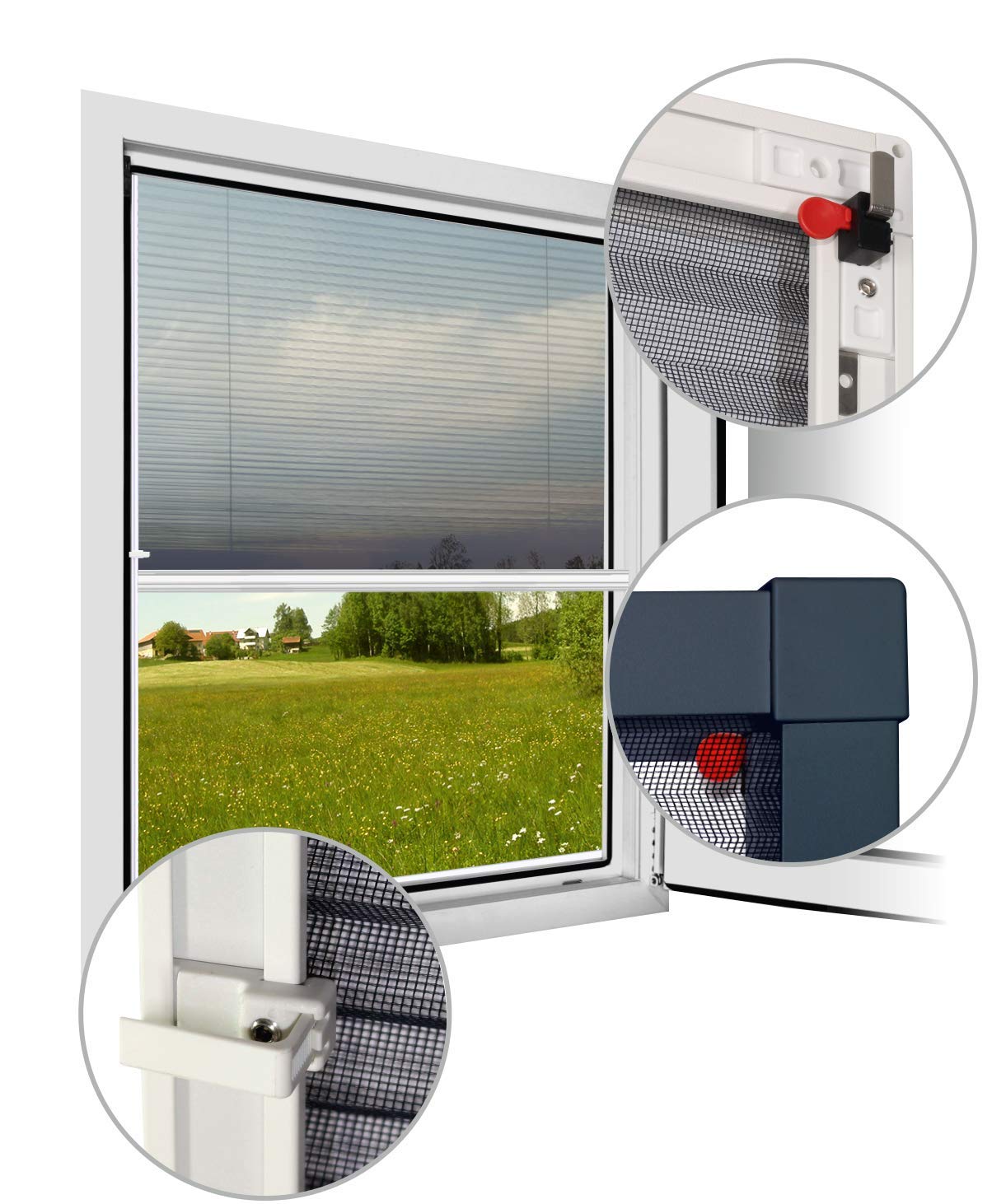 Festnight Plissee Insektenschutz Für Dachfenster – 80x120 Cm, Alurahmen Anthrazit, Fliegengitter