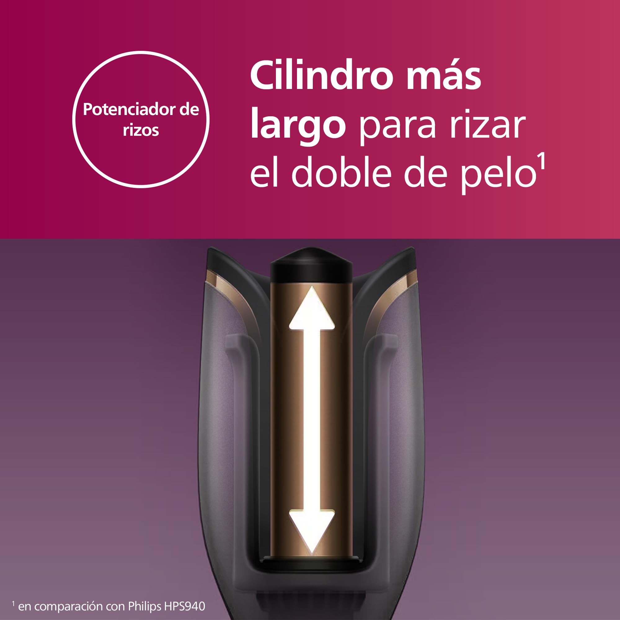 Philips Rizador de Pelo Automatico, con Tecnologia Moisture Protect, Iones, Placas Ceramicas con Keratina, 27 opciones de rizado, BHB876/00, Negro