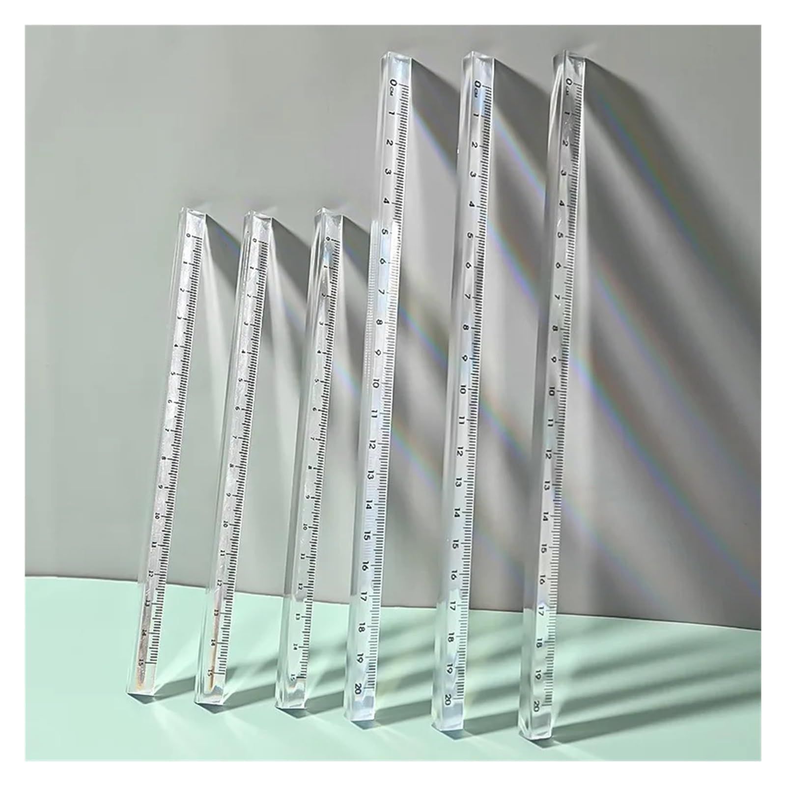 Architectural Scale Ruler Transparent Triangular Scale Ruler Triangle Size Proportional Drawing Template,School Supplies(6pcs)