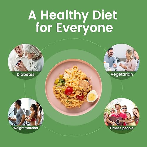 Miniatura 8 de Hethstia Konjac Fettuccine de fideos, pasta Shirataki baja en carbohidratos, apta para dieta keto y paleo, sin gluten, vegano, bajo en calorías,