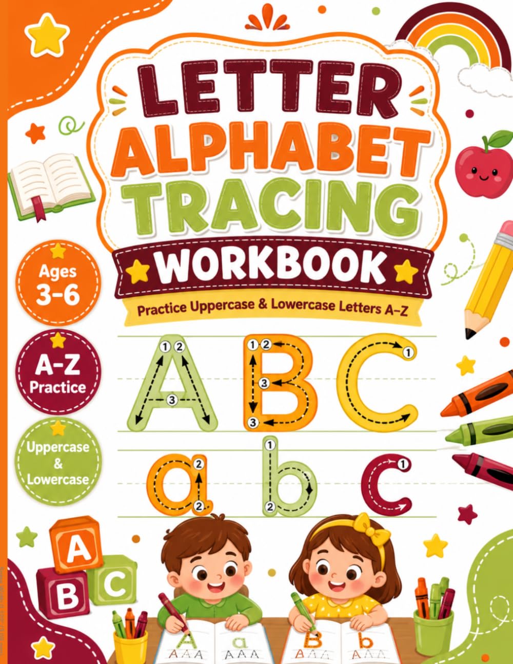 Letter Workbook Tracing Alphabet Practice Tracing Letters: Recognition Kindergarten Preschool Bubble Writing