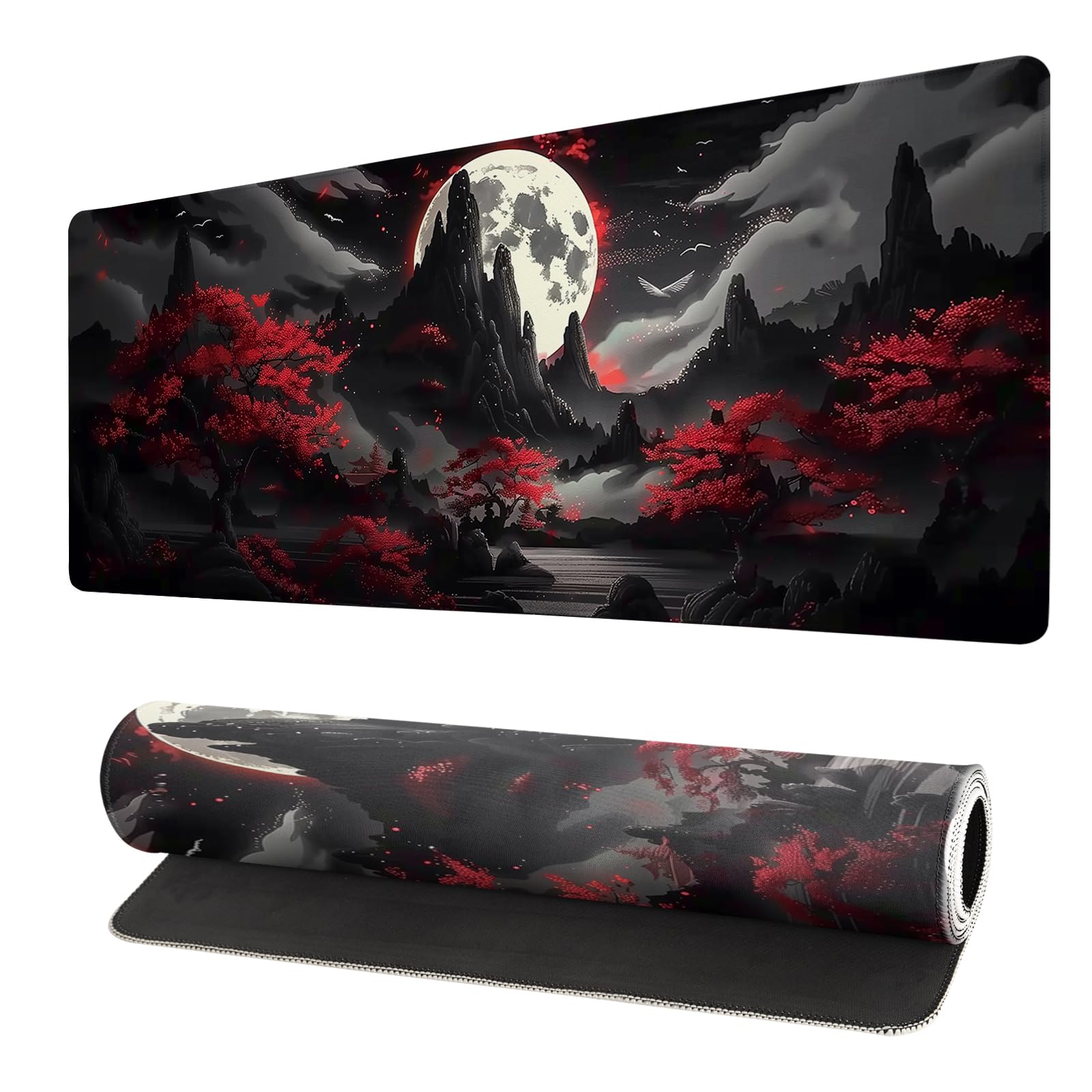 Extended Gaming Mouse Pad, Large Desk Mat XL Anime Mouse Pad Waterproof with Stitched Edges, Non-Slip Desktop Pad for Home and Office, Level Up Your