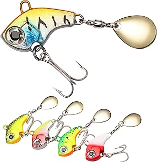 Pelican Mate Fishing Lures Tail Spinners Metal Shad Lure Blade Baits for Bass Long Cast Bait Trout Pike Freshwater Saltwater 1.22'/0.51oz (Pack of 5)