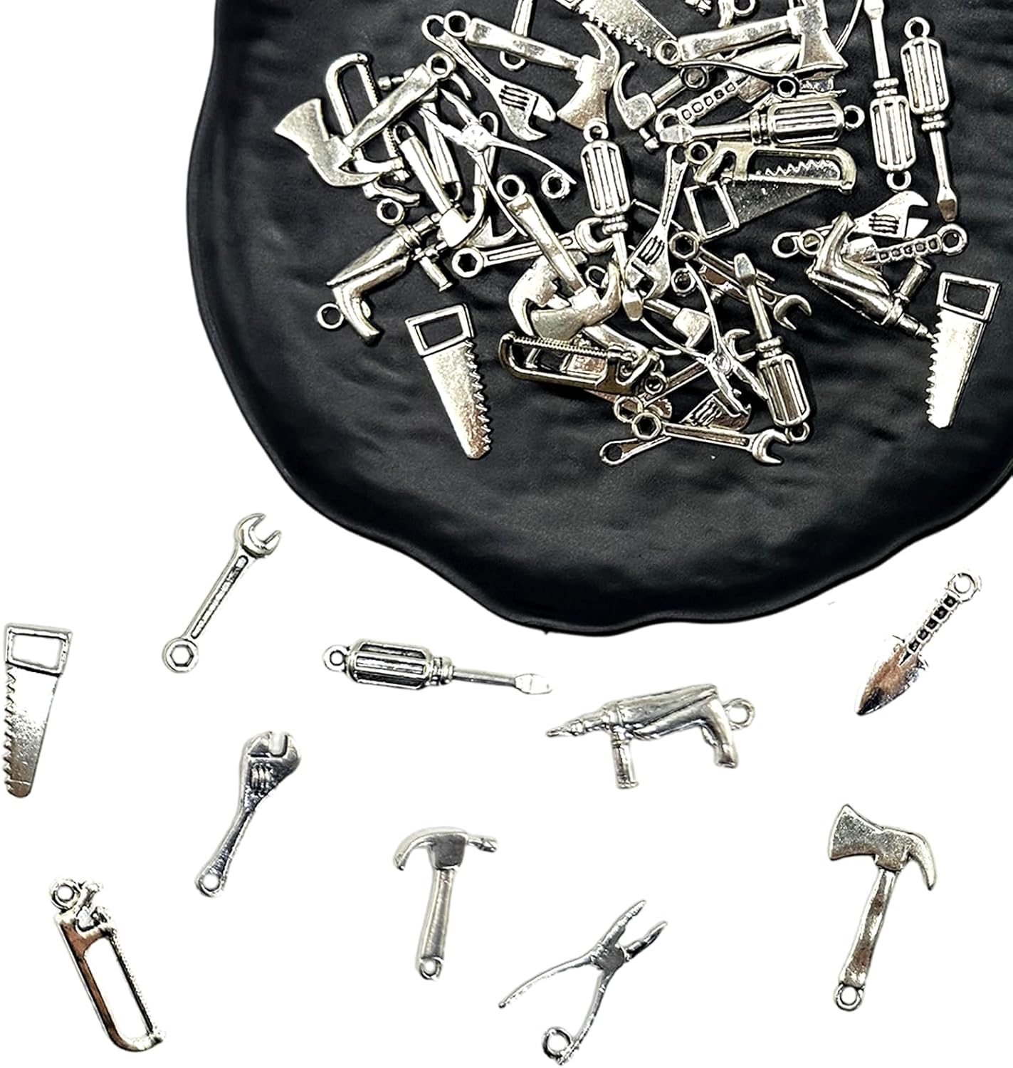 Alloy Charms, Antique Silver Alloy Amulet Pendants, Unique Vintage Styles Charms Bulk for Necklace Bracelet Earrings Keychain Jewelry Making DIY Crafts
