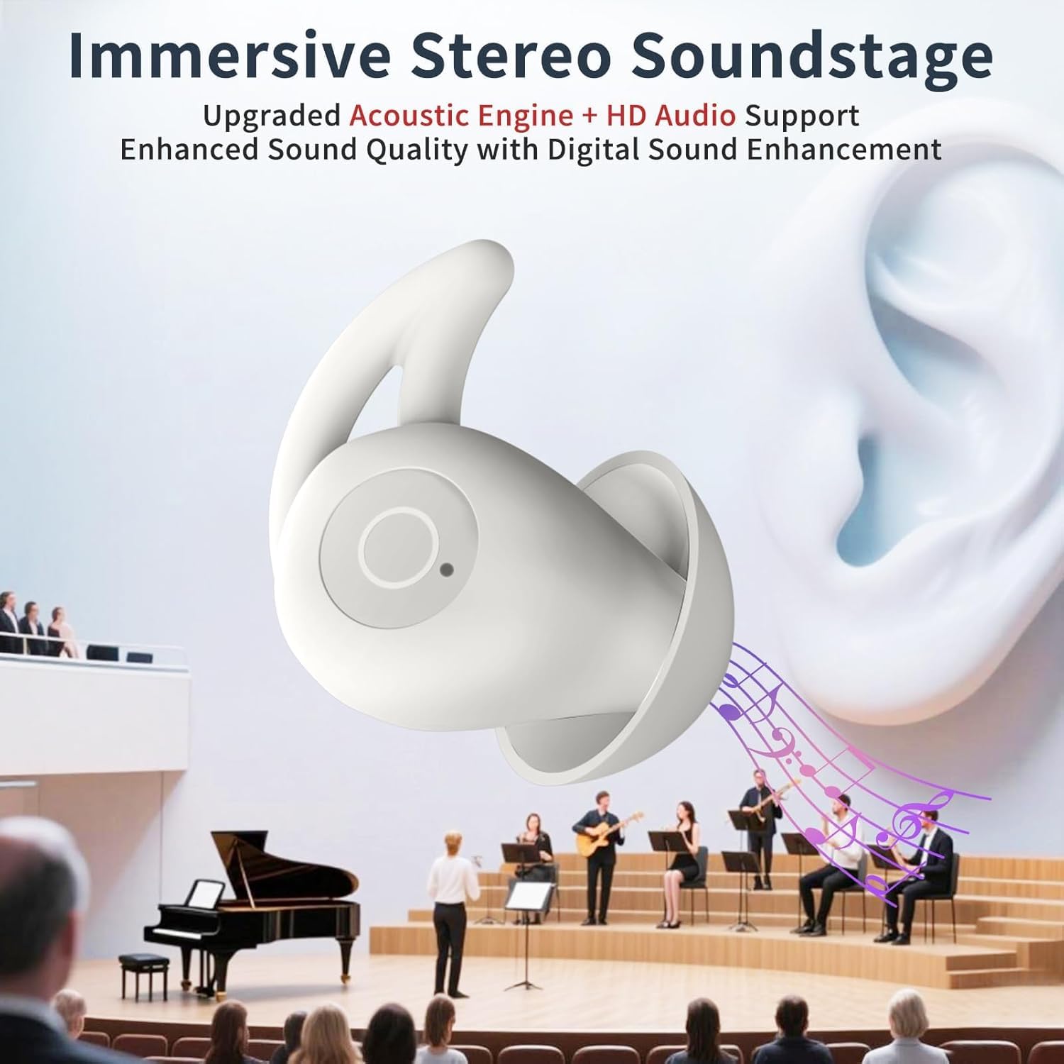 2026 New Schlaf Kopfhörer - Mini Schlafkopfhörer Bluetooth 5.3 Kopfhörer mit 80 Stunden Akkulaufzeit - Kabellose Kopfhörer abellos Bluetooth mit SFE-Ohrpassform - weichen sleepbuds & druckfreiem
