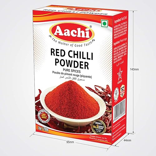 aachi Chile en polvo 7oz., 200g, para especias indias
