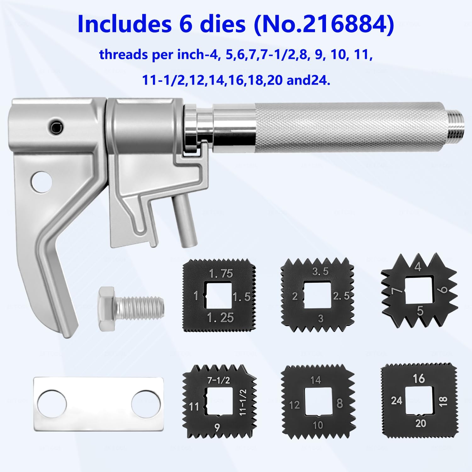 ZKTOOL Herramienta Universal para Reparación de Roscas Externas, Raspador de Roscas Exteriores, Herramientas de Reparación de Roscas de Alta Resistencia, para Diámetros Exteriores de 1-1/4" a 5"
