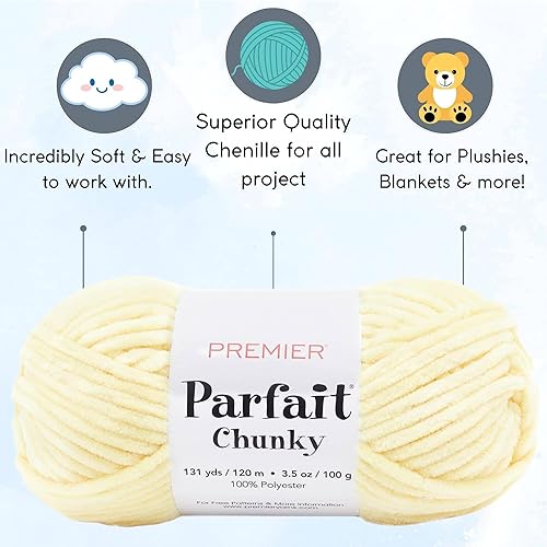 Miniatura 2 de Premier Yarns Parfait Chunky Espresso 1150-42 (3 madejas, el mismo lote de tinte) Peso S Bulky #6 Hilo de poliéster para tejer y tejer con bolsa de