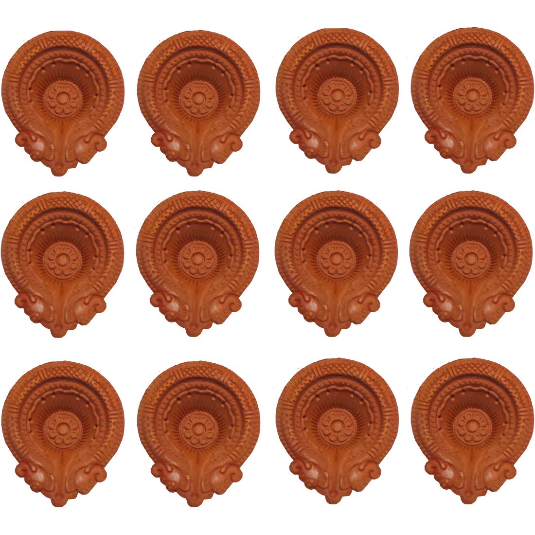 Rudraksh Diya for Diwali | Diwali Diya Decoration Handmade Designer Terracotta Clay Diyas for Lighting Decor - Set of 12 (B08L892J9F) Amazon Price History, Amazon Price Tracker