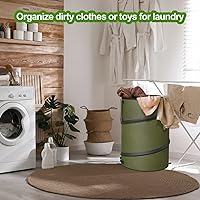 Vista 7 de 2-Pack 30 Gallon Collapsible Pop-Up Trash Can for Camping, RV - Waste Yard Bag for Gardening Lawn/Leaf - 30 Gallon Each Bag, Green