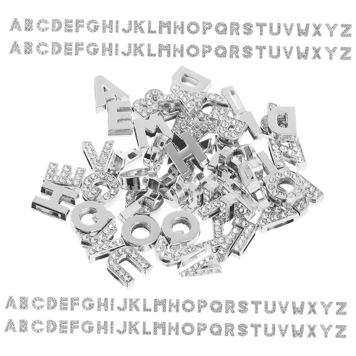 260 Piezas Abalorios Letras del Alfabeto A-z de 8 Mm, 130 Piezas Gemas de Imitación Brillantes para Pulsera Diy, Accesorios de Joyería y Manualidades Creativas