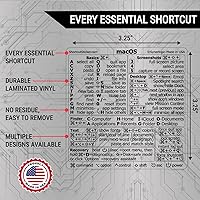 Vista 3 de Synerlogic Pegatina de accesos directos de Mac OS Calcomanías de teclado para macOS Hoja de trucos de vinilo laminado para MacBook Atajos