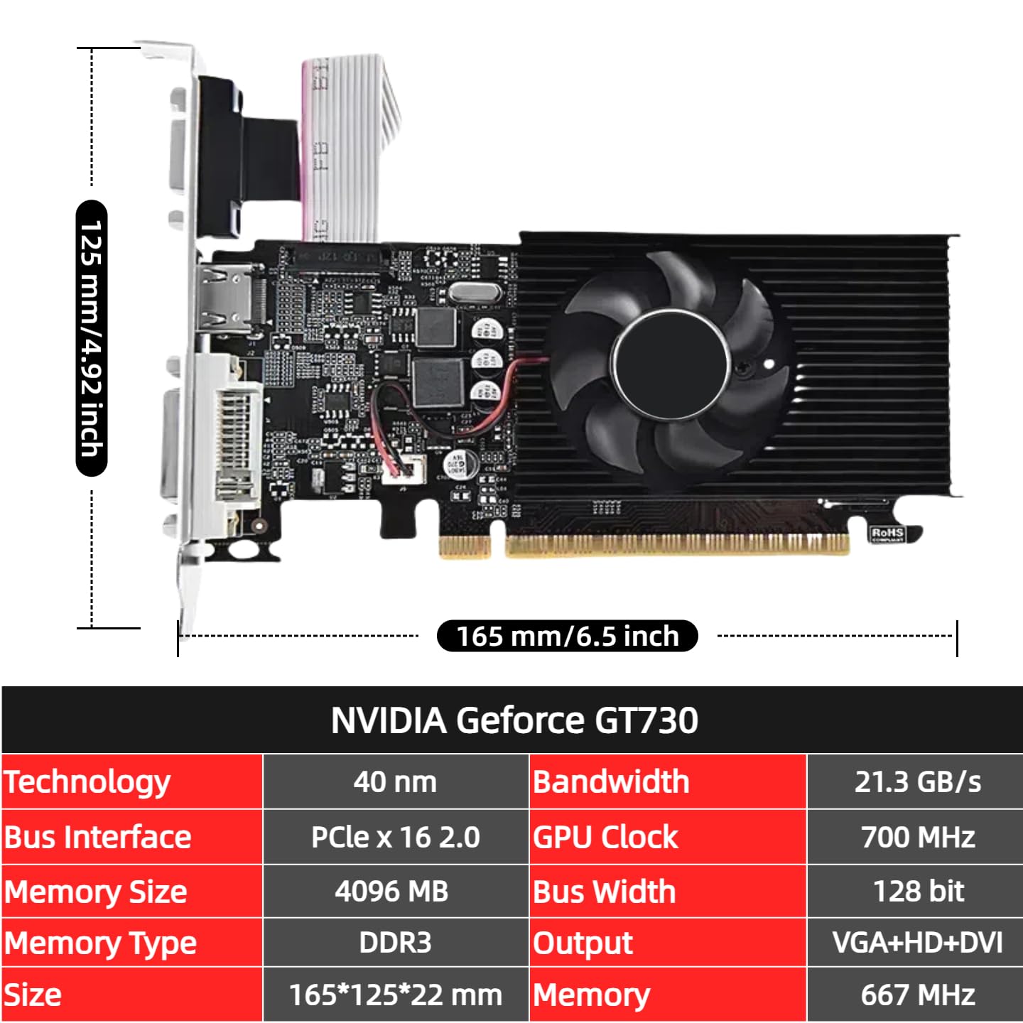 Amazon.com: XUANMO GT 730 Low Profile PC 4GB Graphics Card DDR3