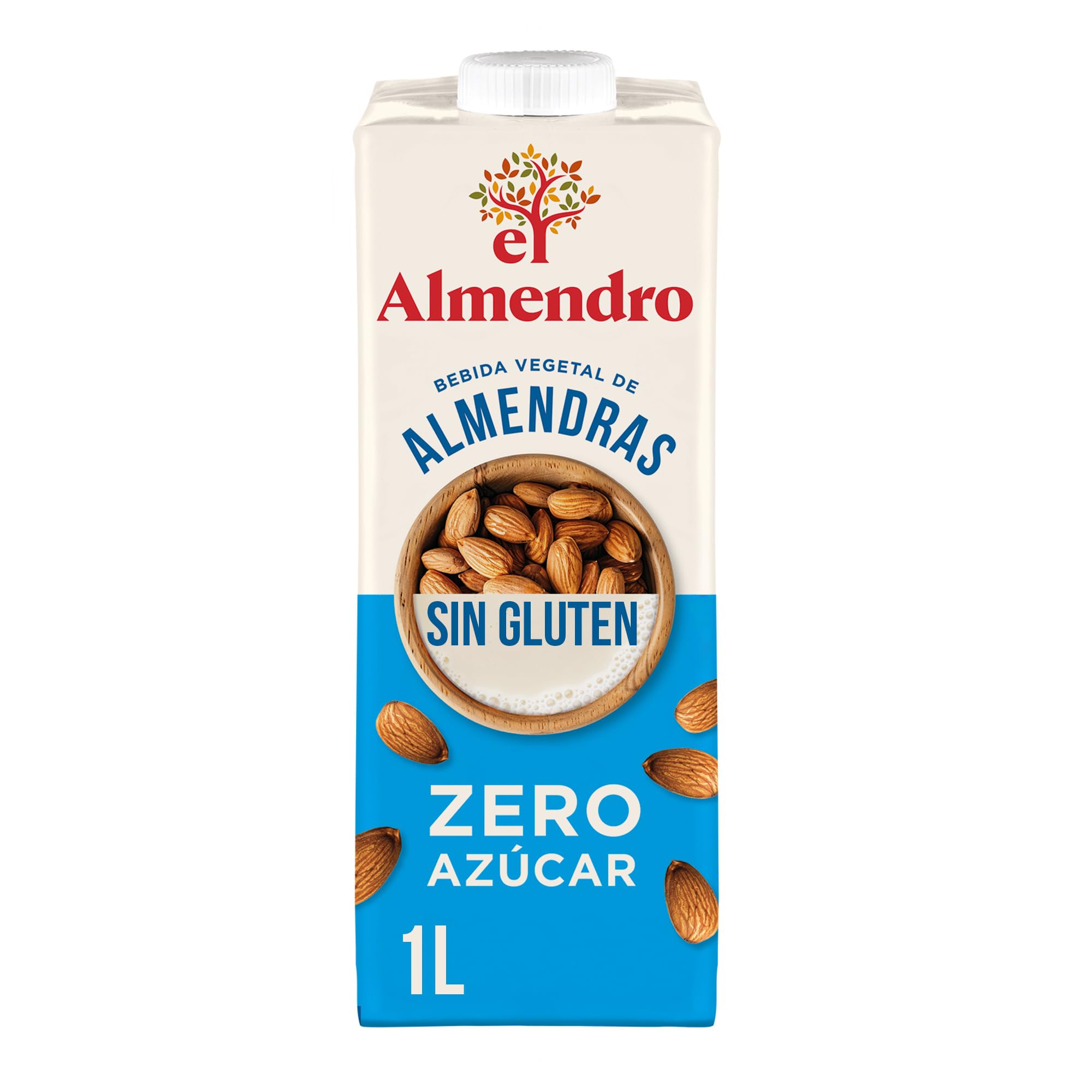 El Almendro Bebidas vegetales zero azúcares sin gluten 6x1 L Pack 6 Unidades
