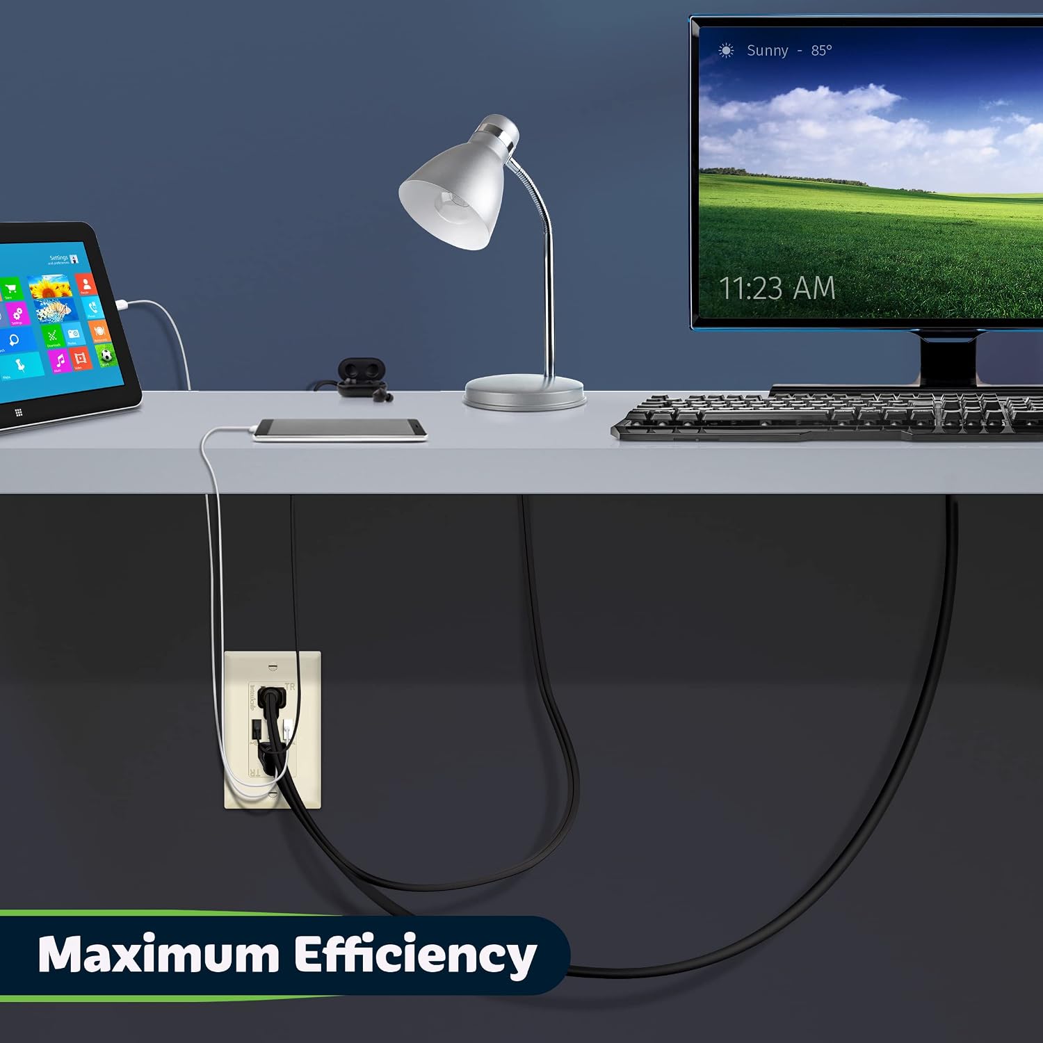 TOPGREENER 5.8A Ultra-High-Speed 3-Port USB Wall Outlet, 15A Tamper-Resistant Receptacles, Compatible with iPhone 11 Pro/11/XS/MAX/XR/X/8, Samsung Galaxy S9/S8, LG, HTC & More, UL Listed, Light Almond