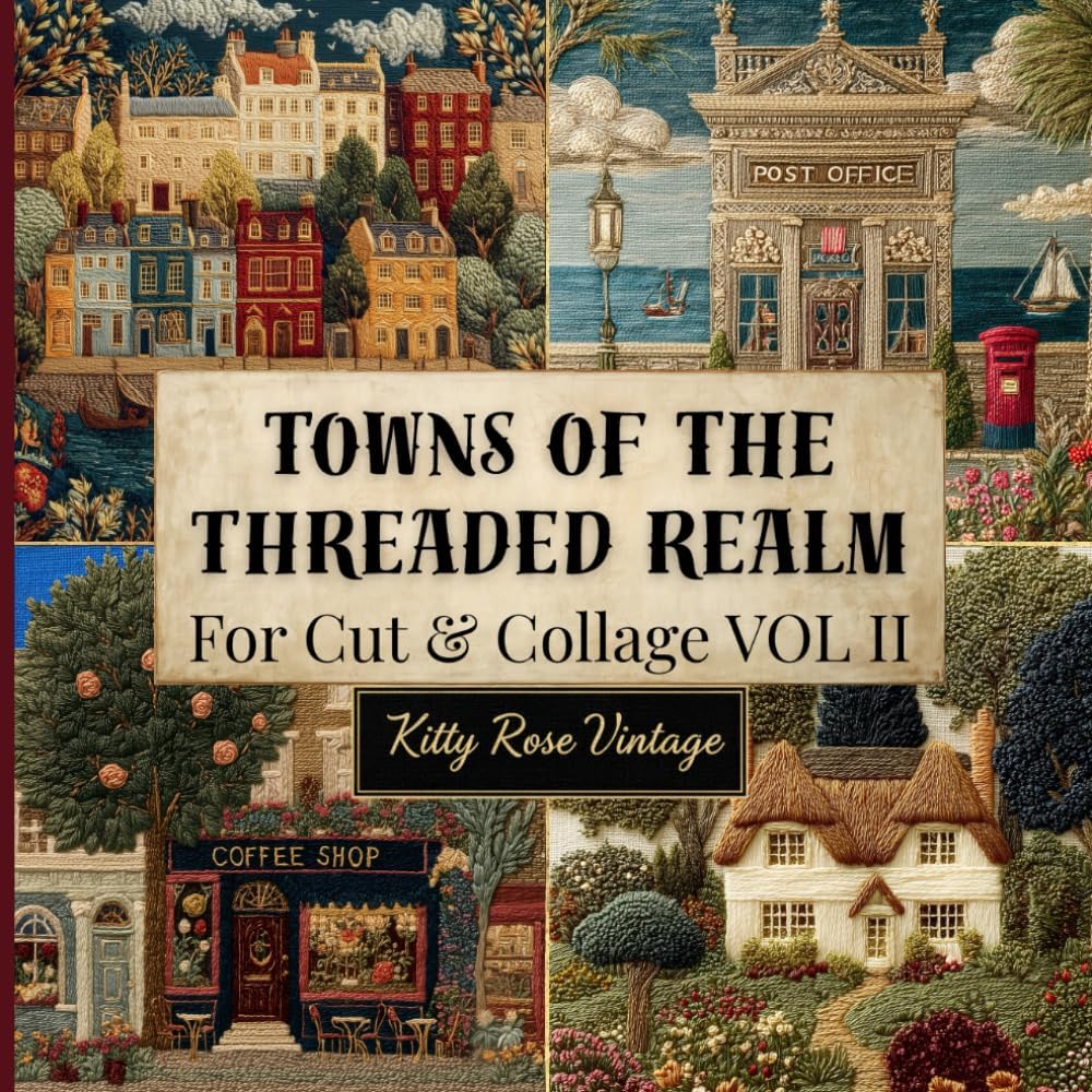 Towns of the Threaded Realm for Cut and Collage Vol II: Enchanting Faux‑Embroidery for Junk Journals, Scrapbooking, and Creative Mixed Media