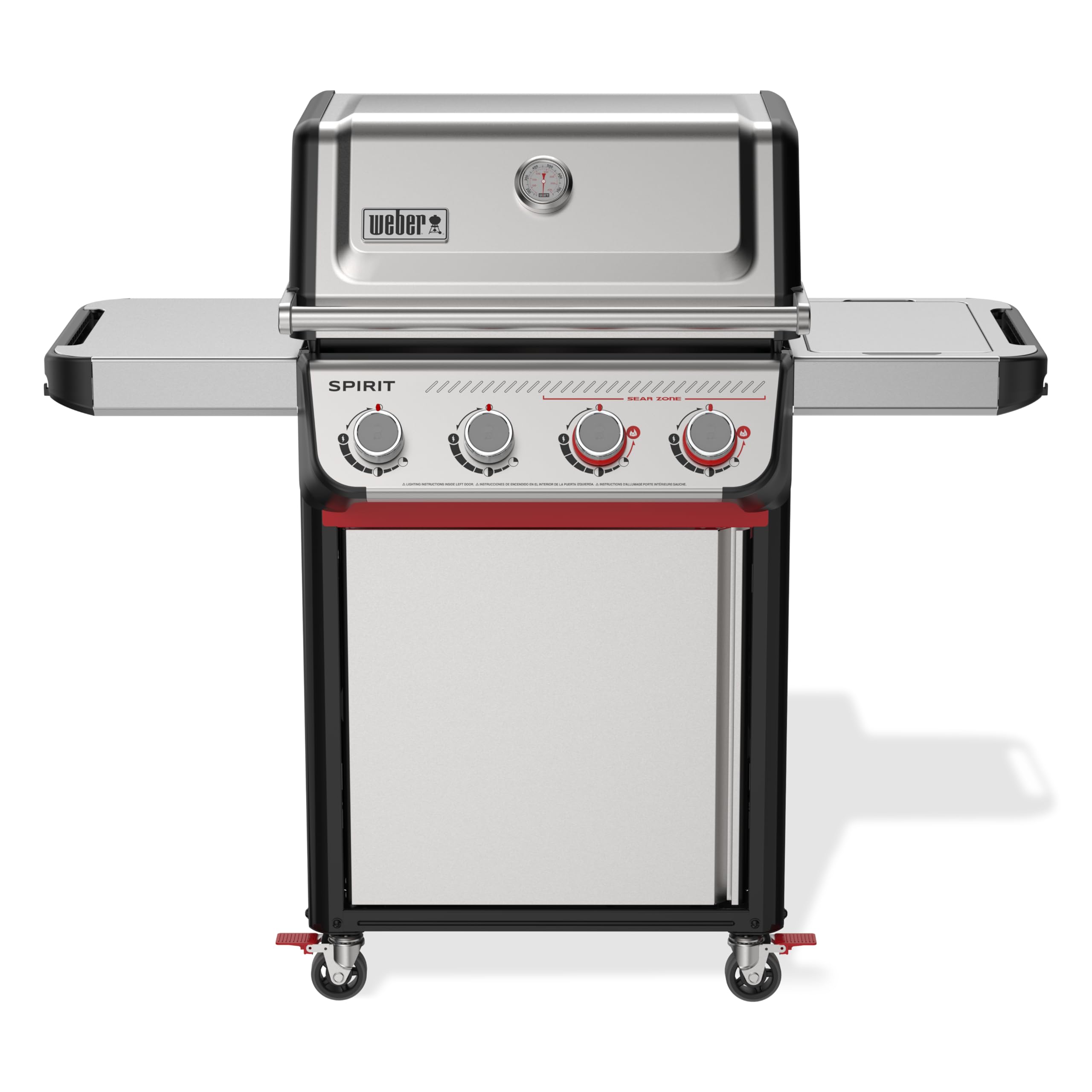 Weber Spirit® S‑425C Gas Grill (Liquid Propane) for Outdoor Cooking, 4 Burner – Stainless Steel with Porcelain-Enameled Cast-Iron Grates, 2 Boost Burners &amp; Sear Zone