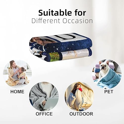 Miniatura 4 de Regalos de cumpleaños para el día del padre para papá de parte de hija, hijo, esposa, manta personalizada para papá y abuelo, manta personalizada