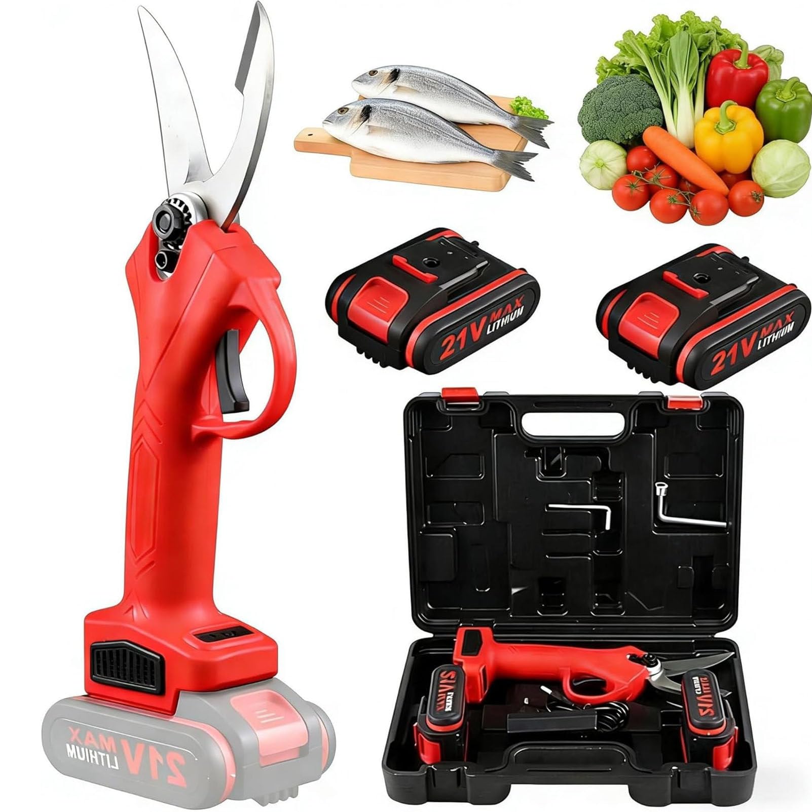 PioMue Electric Kitchen Bone Scissors,Wireless Handheld Poultry Shears Chicken Bone Scissors, for Cutting Chicken Bones,Fish, Crab and Seafood
