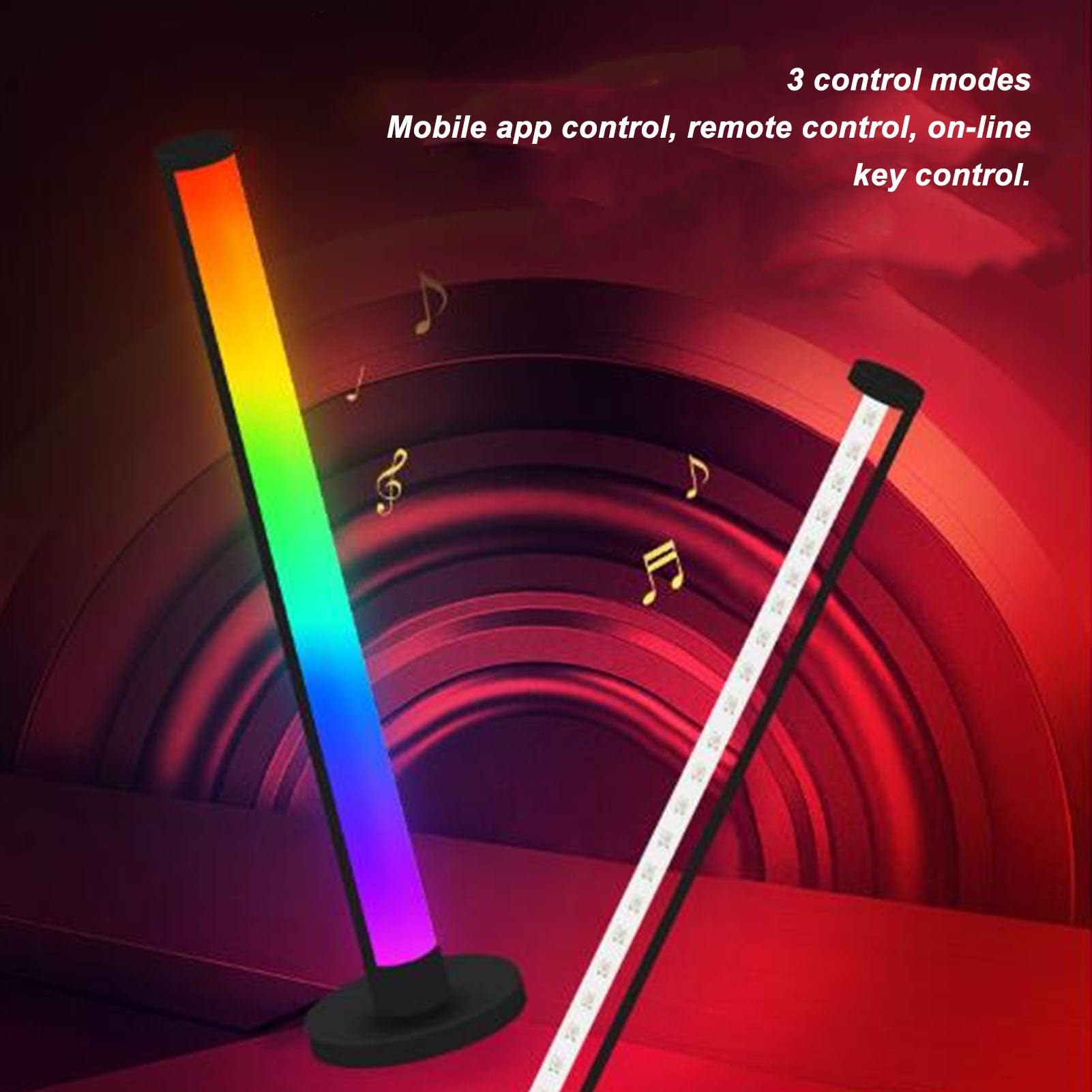 Barra Luminosa RGB da Tavolo, 16 Milioni di Opzioni Colore, Doppie Barre Luminose Intelligenti, 3 Luci Laterali con Flusso Musicale, Controllo App, Timer di Gioco,