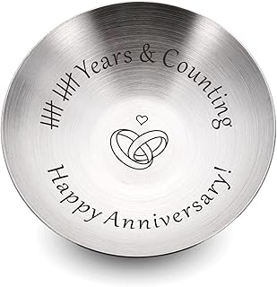 10th Anniversary Wedding Gifts for Wife Husband, Tin Gifts for 10th Anniversary, 10 Year Marriage Jewelry Tray for Couple, 10 Year Aluminum Gift for Him Her, Steel Married Couple Gift