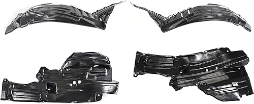 Evan Fischer Juego de 4 protectores de guardabarros compatibles con Nissan 350Z 2003-2005, parte delantera, delantera y trasera del lado del