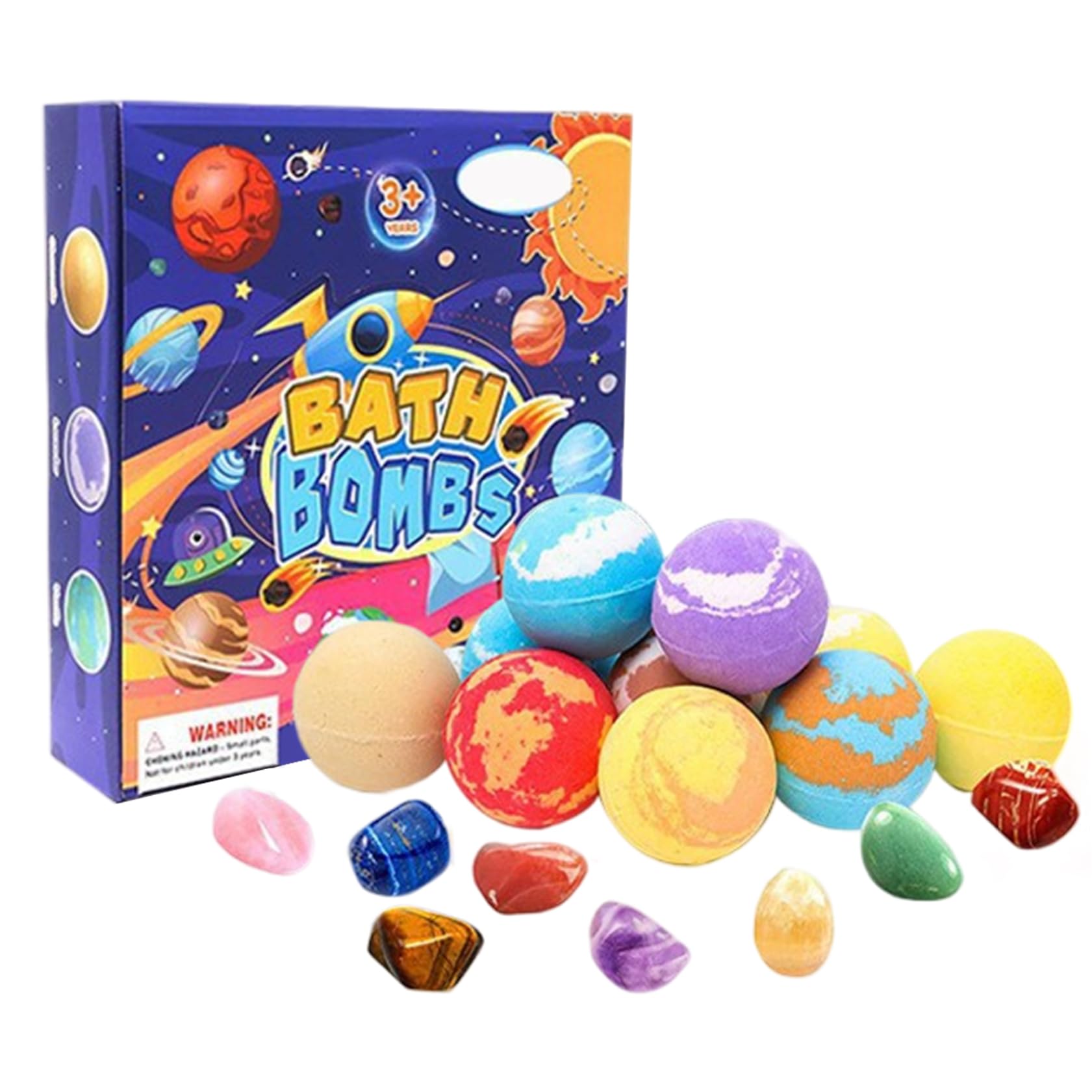 Bath Bombs with Toys - 10PCS 60g Space Theme Shower Balls, Hidden Toy Inside for Boys Girls