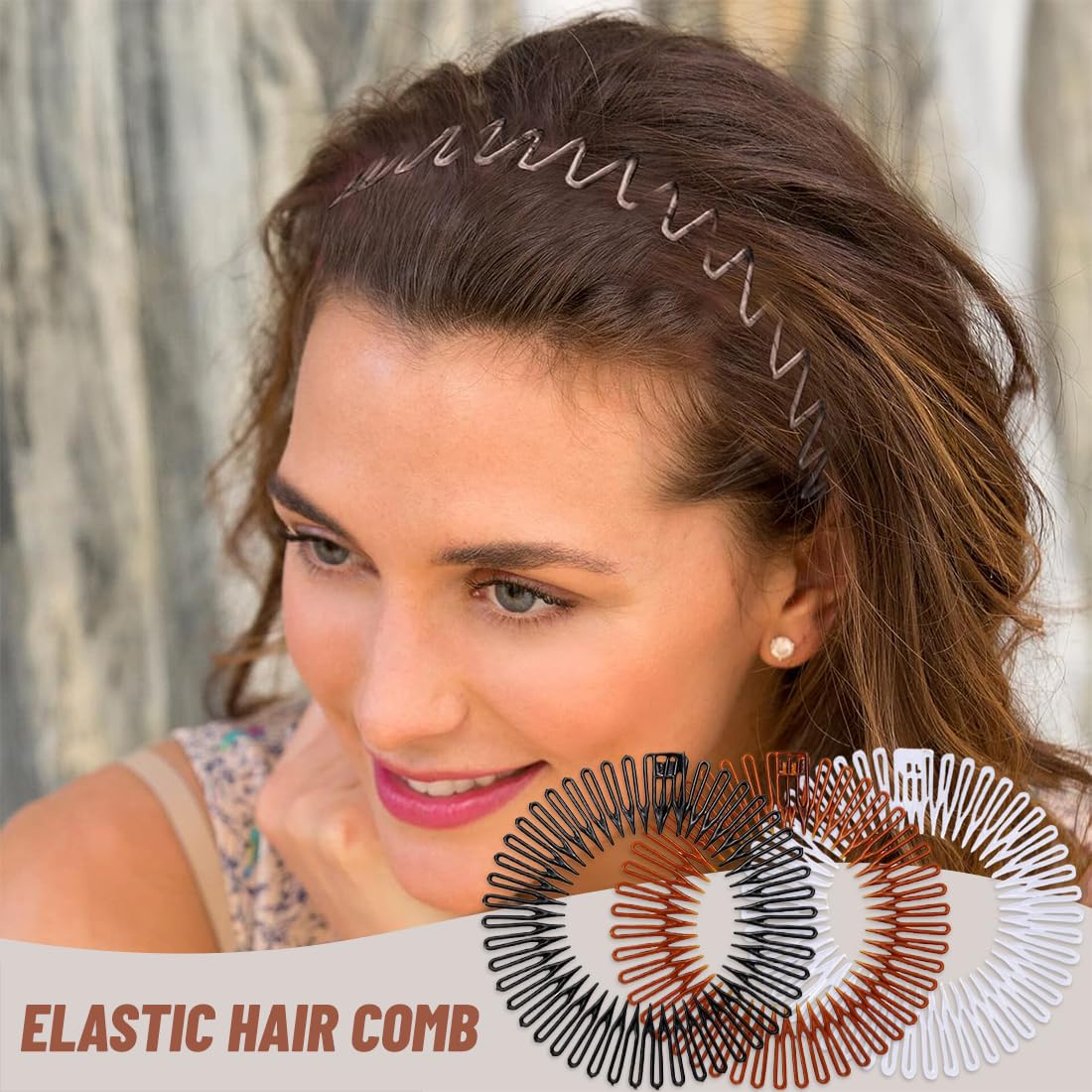 Pettine Elastico Circolare Completo, 6 Pettini Elastici in Plastica per Capelli, Fascia per Denti Circolare, Pettine Circolare in Plastica Flessibile, fascia per acconciature perfette
