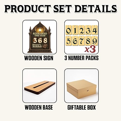 Miniatura 3 de Letrero Personalizado de Libros Leídos, Contador de Libros Leídos Este Año, Decoración de Biblioteca, Letrero de Seguimiento de Libros para