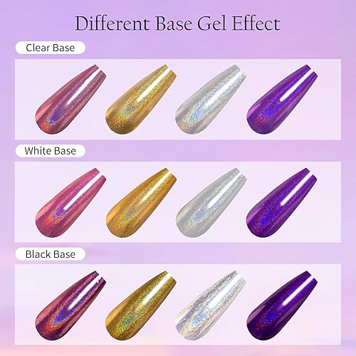 Miniatura 4 de Polvo holográfico para uñas, polvo holográfico rojo rubí para uñas cromadas, arco iris, unicornio, efecto espejo, polvo con brillantina, pigmento de