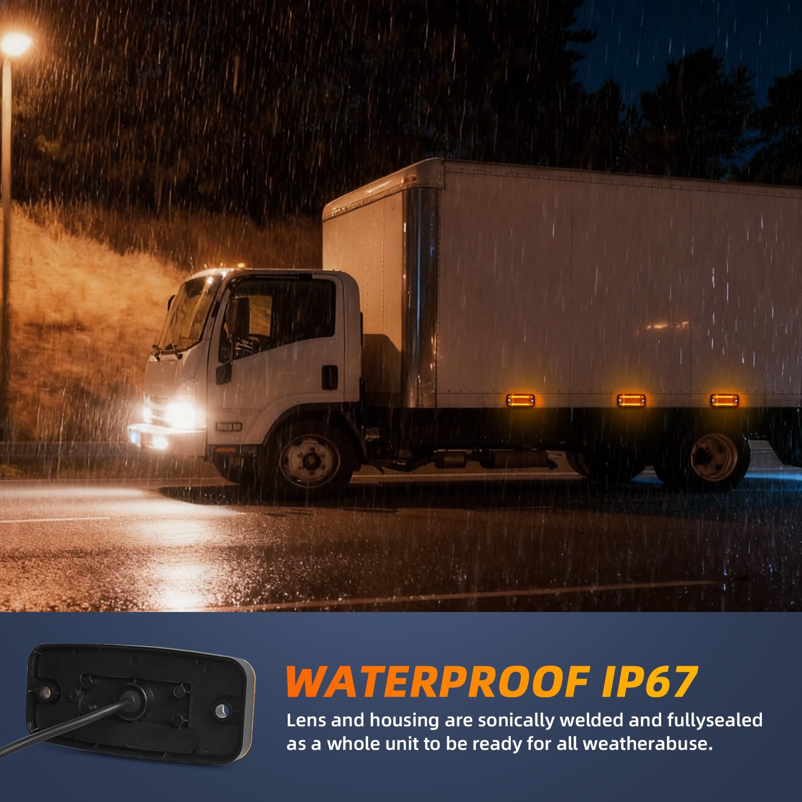 6x Amber LED Seitenmarkierungsleuchten Set – 12V/24V, ECE R91/R148 Zertifiziert, IP67 Wasserdicht – für Anhänger, LKW, Wohnwagen, Landmaschinen