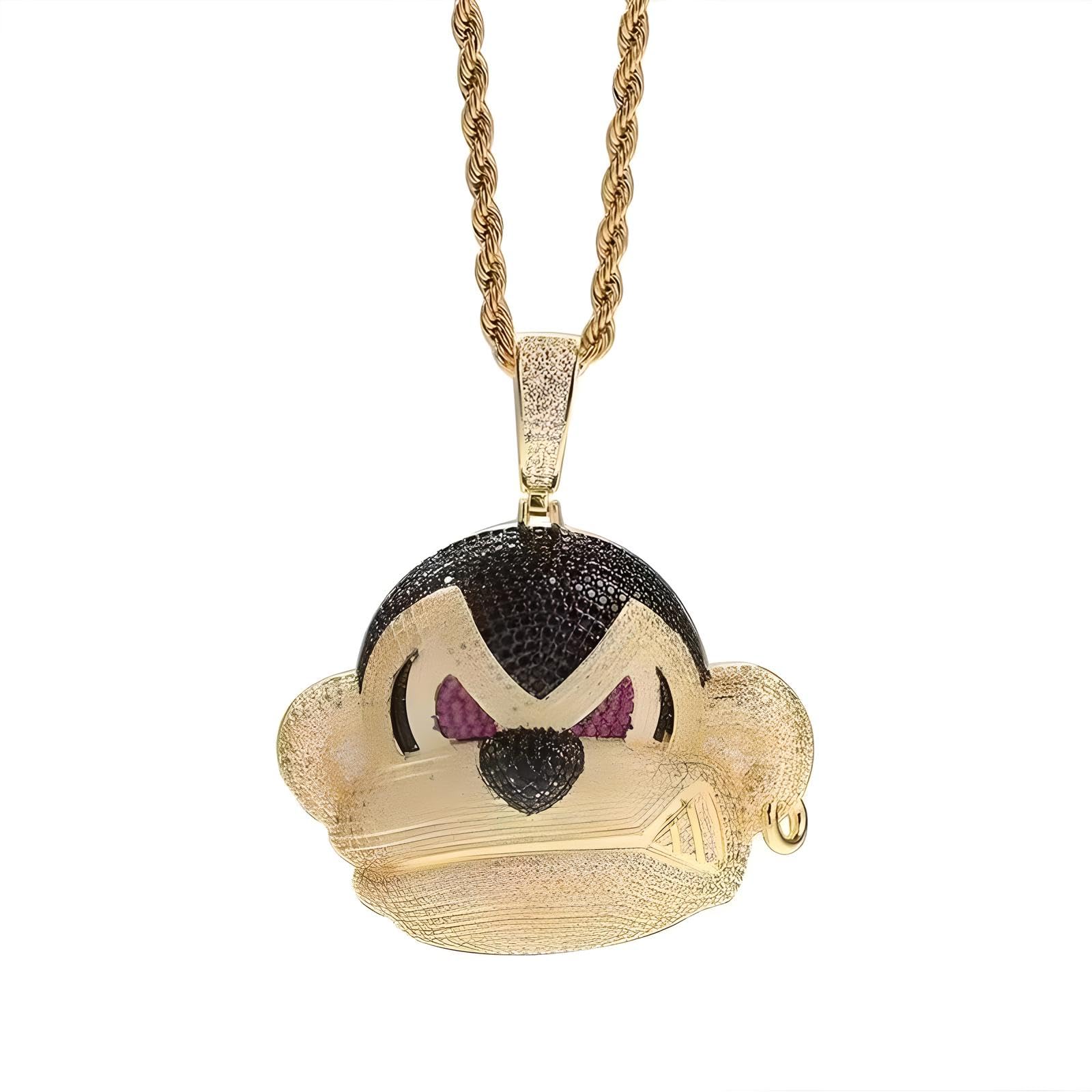 Pendentif Roi Singe en argent sterling 925 : collier d'animaux tendance pour femme et homme - 6