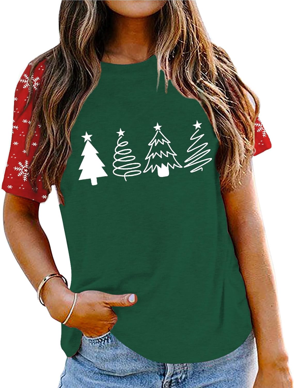 Merry Christmas Shirt Christmas Womens Shirts Xmas Vacation Short Sleeve Tops image 2