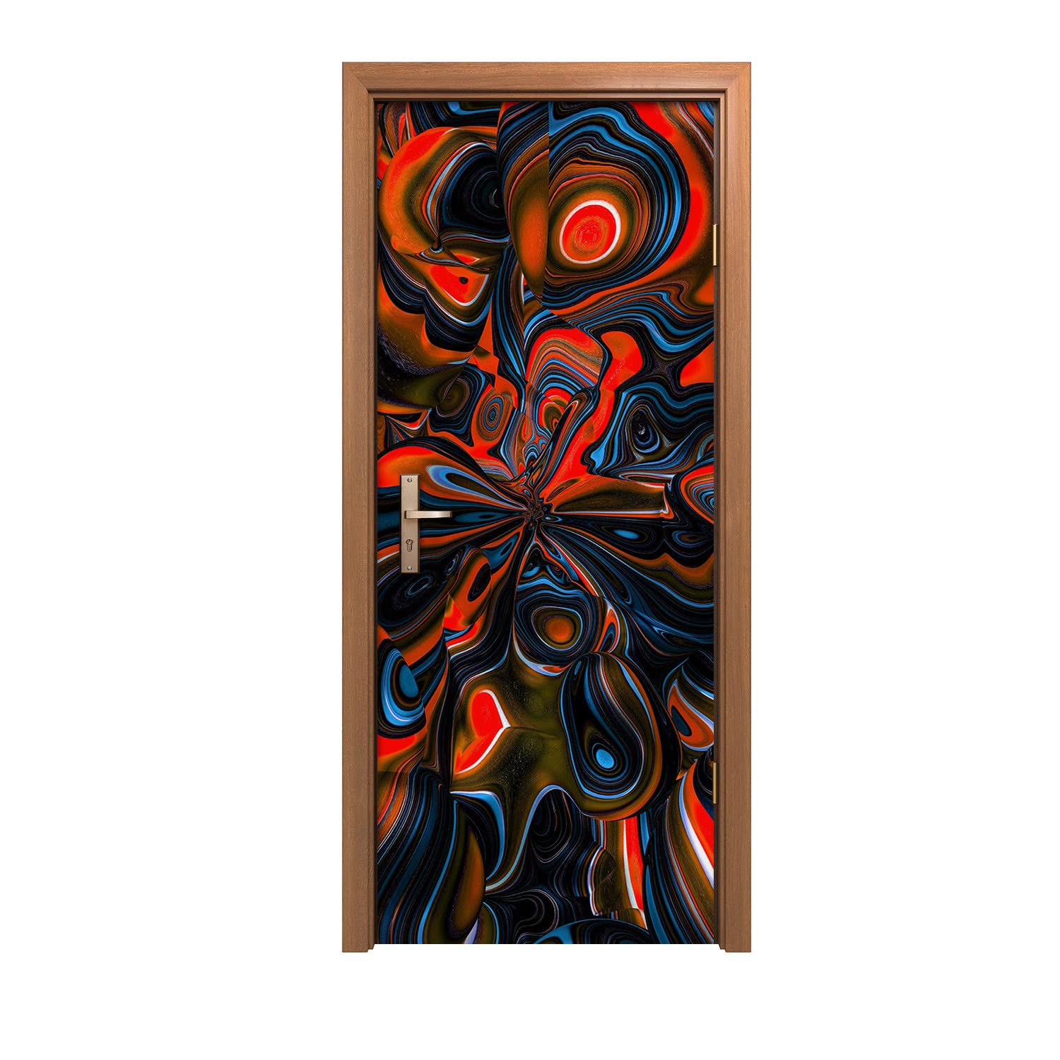 Autocollant de porte 90x200cm pour illuminer le salon avec une illusion colorée unique