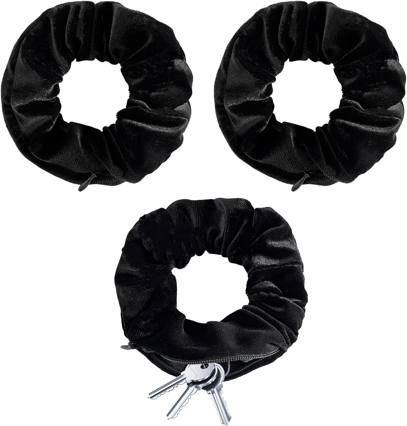 Pack of 3 Hair Bands with Zip, Travel Gadgets Hiding Money, Gadget Secret Compartment Holiday, Women Money Hiding, Safe Travel, Storage Travel, Beach Hide Valuables Home