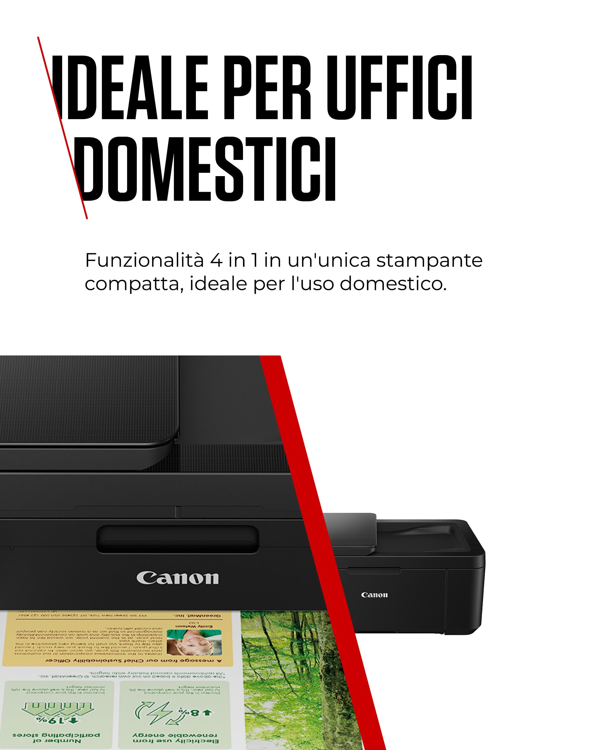 Canon PIXMA TR4750i - Stampante Wireless Multifunzione 4 in 1 - Stampa, Scansione, Copia, Fax - Fronte/Retro, ADF 20 Fogli, Stampa Foto Senza Bordi 4x6, Compatibile con PIXMA Print Plan, Nero