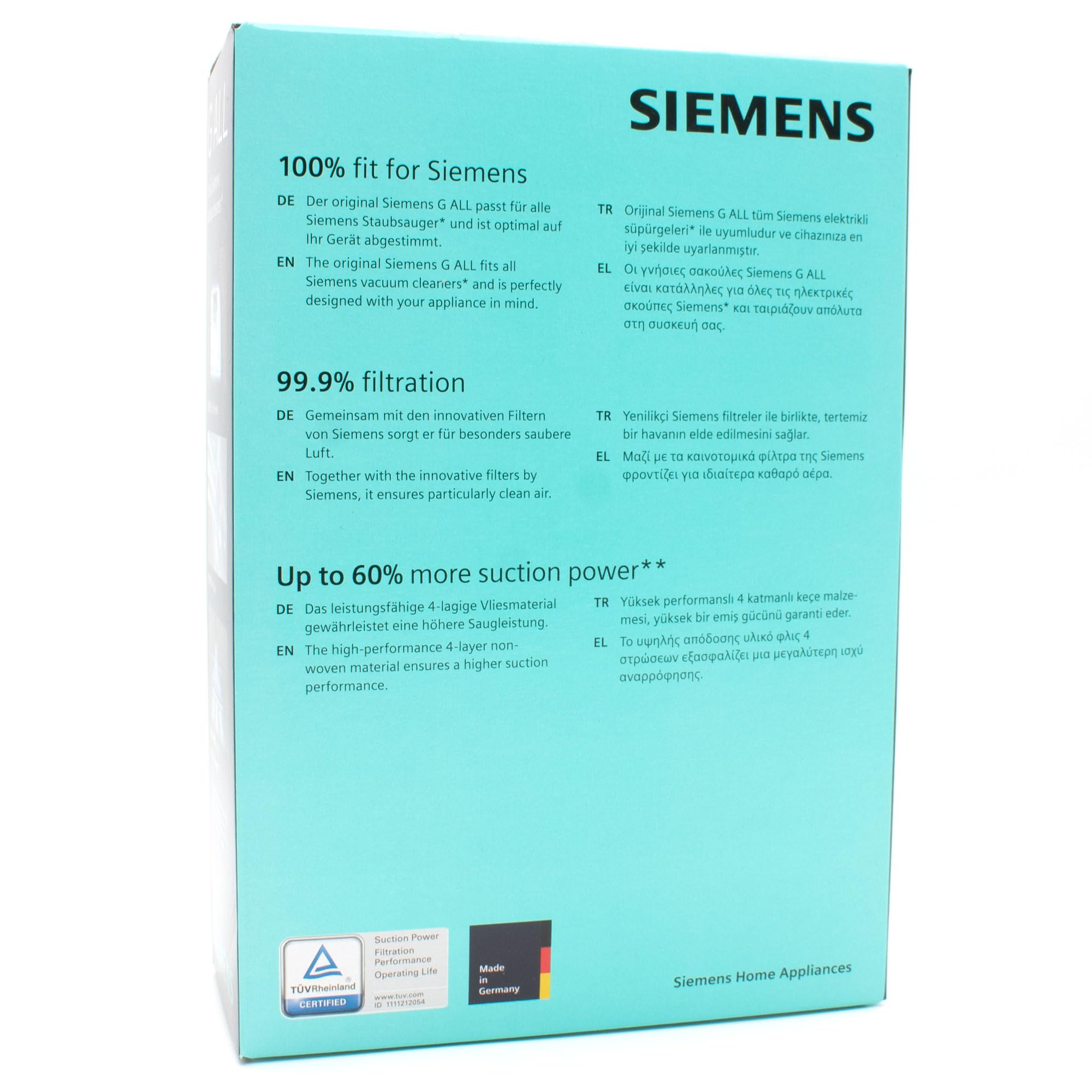 PakTrade 8 Bolsas para Aspiradora + 10 Ambientadores Compatible con Siemens Synchropower Parquet Specialist Plus Hepa, Synchropower Power Edition | 8 Bolsas, Ambientador, Accesorios, Repuestos