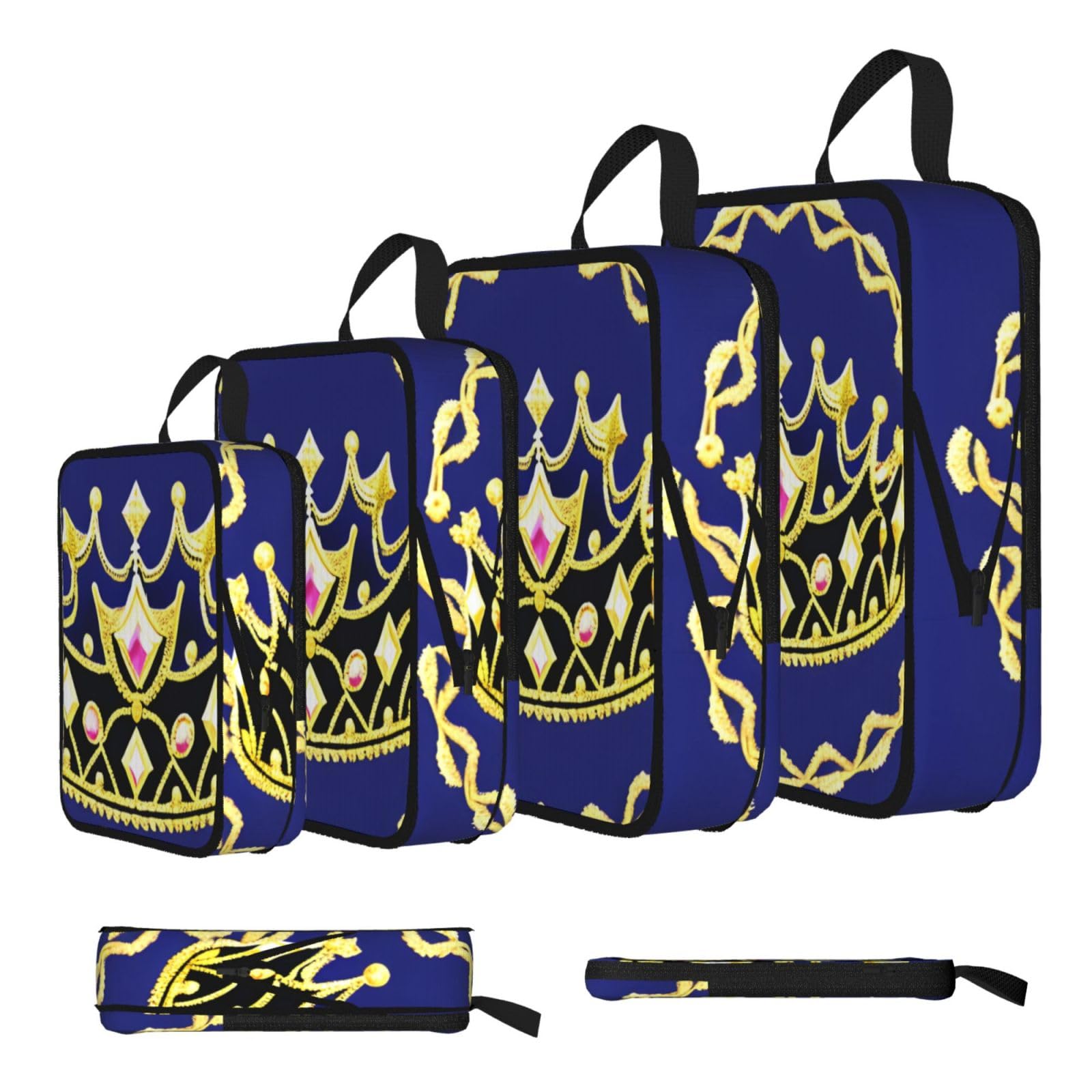 Sxzvvbn Black Fantasy Tiara Compression Packing Cubes 4 Piece Set