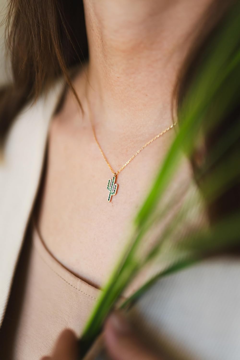 Cactus Necklace, Cactus Pendant, Desert Jewelry, Jewelry for Summer, 14K Gold Plated, 925 Silver Jewelry, Cactus Jewelry, Handmade Jewelry, Gift for Her, Gift for Him - Image 6