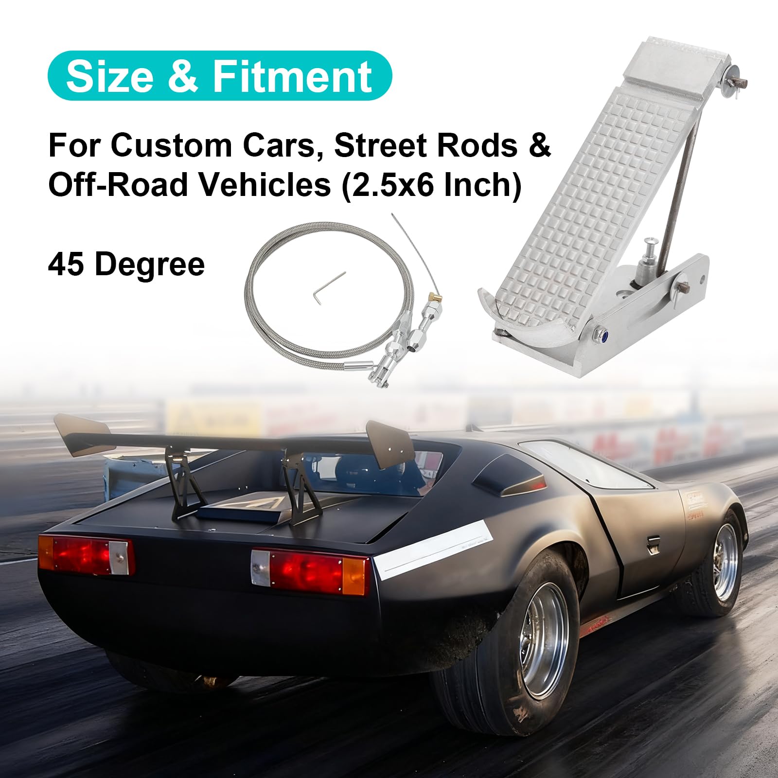 WIKIBB Universal Throttle Gas Pedal for Custom Cars Street Rods 2.5x6 Inch