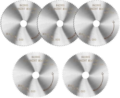 HSS Saw Blade, Cutting Disc with 2 inch Diameter 9.5mm Kerf, 5Pack | 0.5mm Thickness 100T Mini Circular Saw Blade for Miter Cut Off Saw for Cutting Wood, Plastic, PVC, Aluminum, and Soft Metals