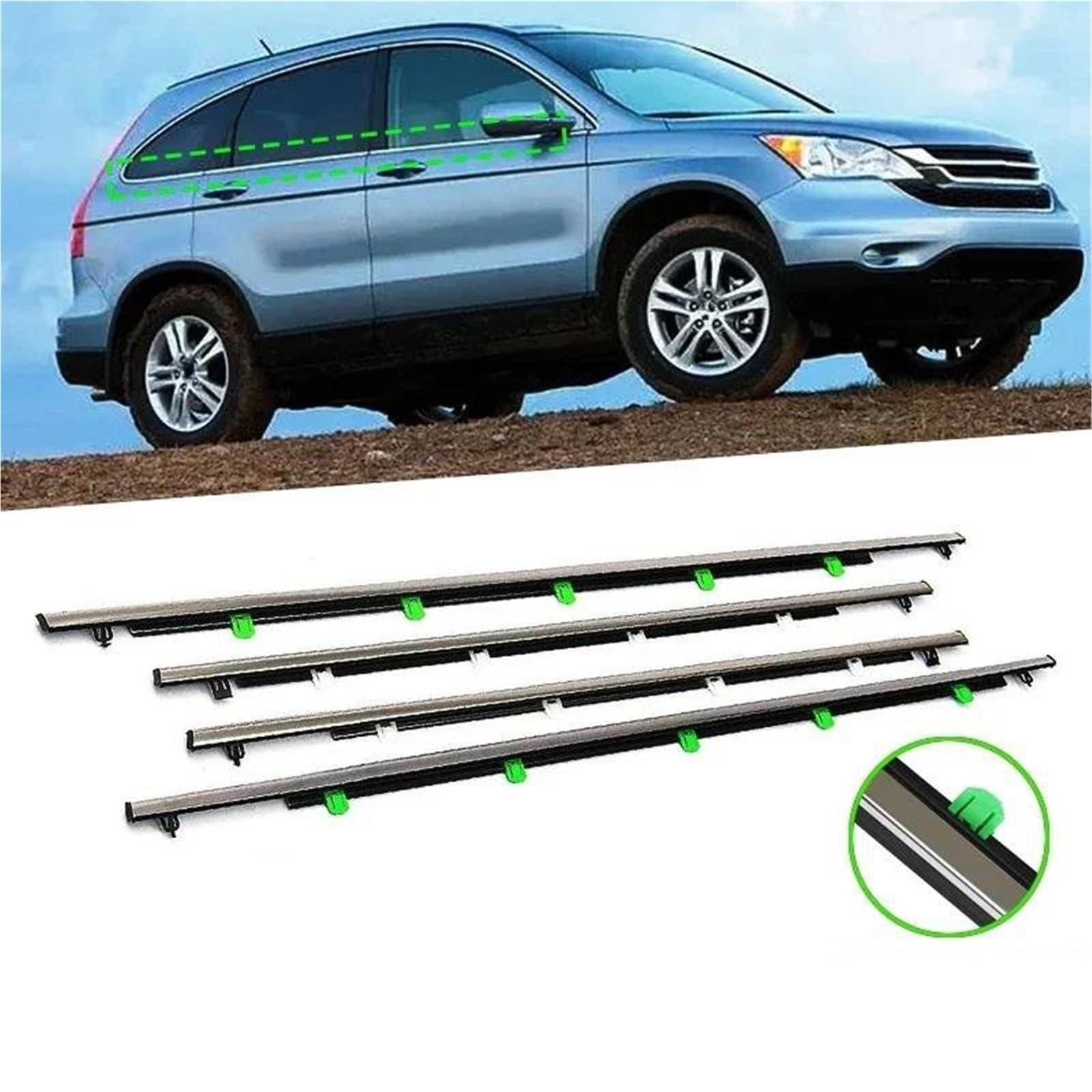 Striscia Tenuta Portiera 4 Pezzi/set Guarnizioni Auto Strisce Tenuta Decorative Impermeabili Vetri E Finestrini Per CRV 2002-2022 Guarnizioni(2012-2016)
