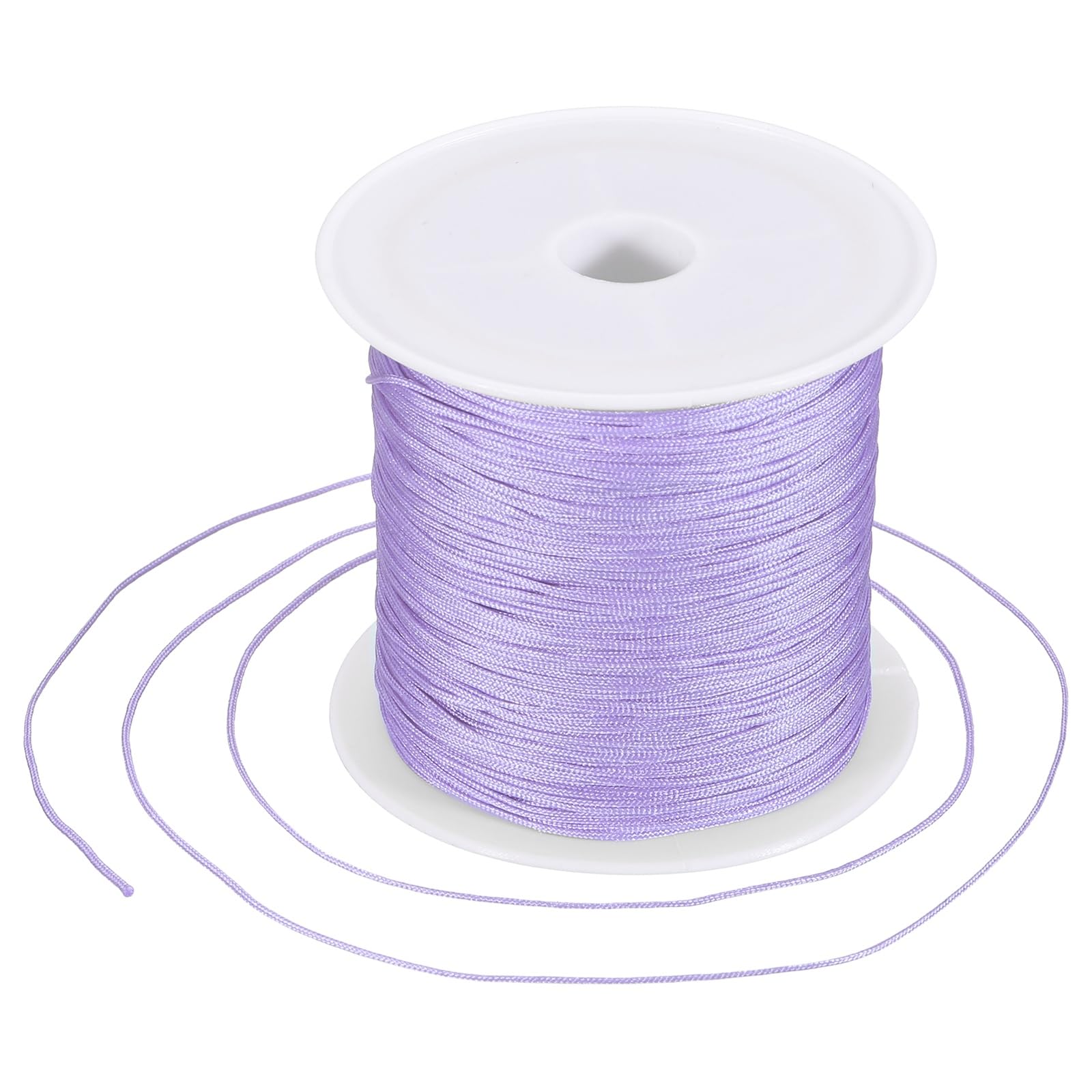 sourcing map 0.6mm Nylon String for Bracelets, 44 Yards Satin Nylon Beading Thread Chinese Knotting Cord for Jewelry Making DIY Craft Beading Friendship Necklace Bracelet(Light Purple)