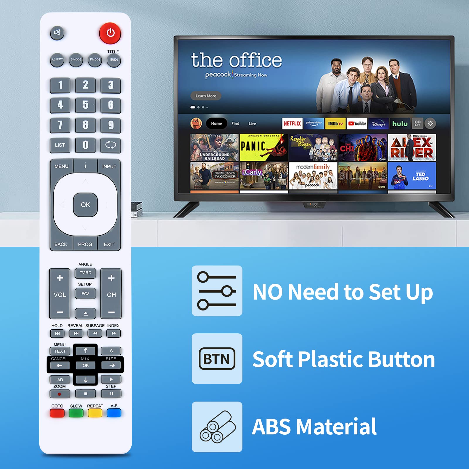 TCNOUMT Replacement Remote Control RM-C3175 fit for JVC TV LT-24C340 LT-24C490 LT-22C540 LT-40C540 LT-22K560 LT-40C590 LT-42K560 LT-48C570 - Image 3