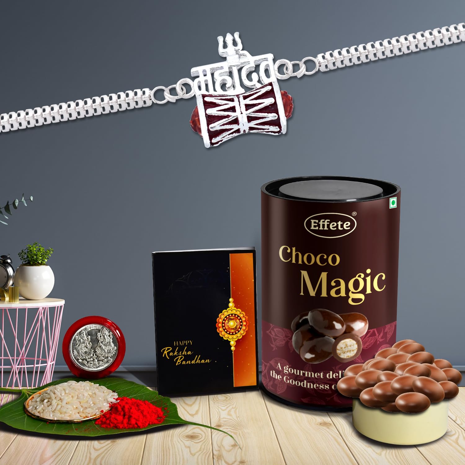 DeoDap Damru Design Rakhi For Brother Set Of 1 with Chocolate Magic (K1_407_CM) (B0CC991VJ3) Amazon Price History, Amazon Price Tracker