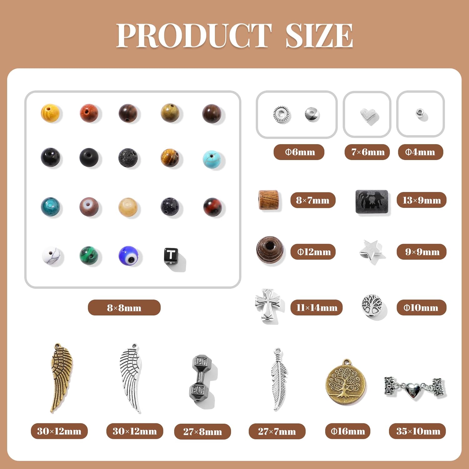 RACIOCK 12 Constellation Bracelet Making Kit with 620Pcs Natural Stone Healing Beads & Charms - DIY Jewelry Bracelet Making Kit for Stress Relief, Anxiety, Yoga Mindfulness Gift for Women Men Couples - Image 2